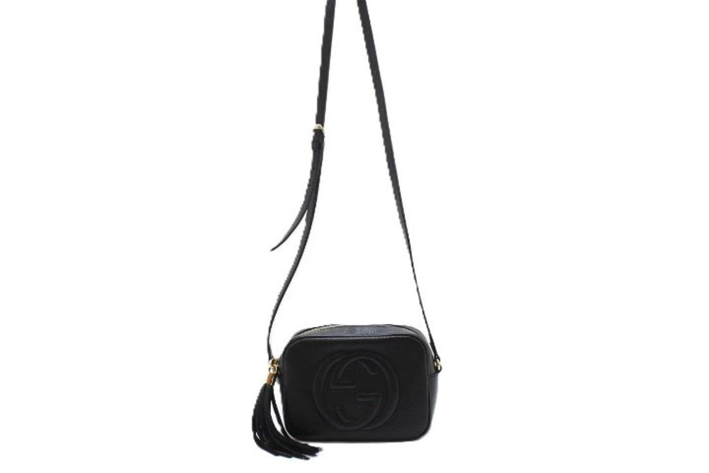 Gucci Bag Leather Soho Disco Black Shoulder Black